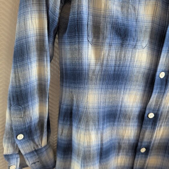 Polo Ralph Lauren Belted Shirtdress Maxi Long sleeves Blue Ombré Plaid Size 0 XS - Picture 10 of 16